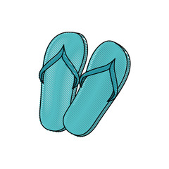 beach sandals icon over white background colorful design vector illustration
