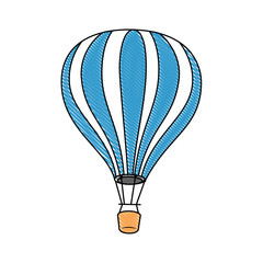 Fototapeta premium hot air balloon icon over white background colorful design vector illustration