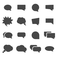 Vector black speech bubbles icons set