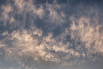 blue sky and sunset clouds