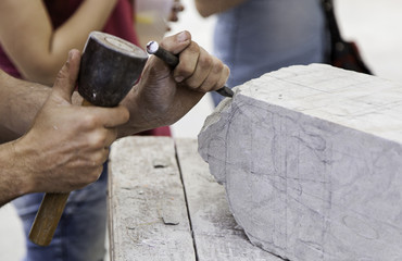 Carving stone