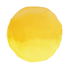 Bright light yellow vector watercolor banner blot
