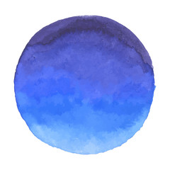 Bright dark blue vector watercolor banner blot