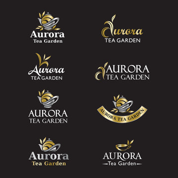 Tea logo icon set.