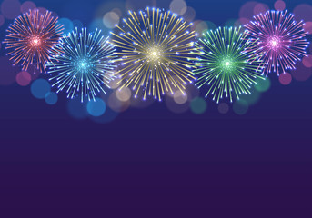 Colorful fireworks background Vector