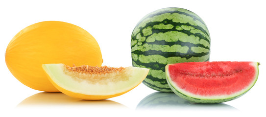 Melonen Honigmelone Wassermelone Früchte Frucht tropisch Obst Sommer Freisteller freigestellt isoliert