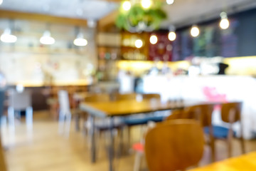 Blur cafe (or restaurant) interior for background