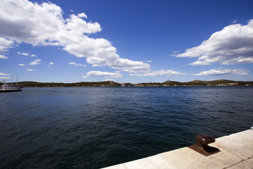 Fototapeta na wymiar View from Sibenik waterfront, Croatia