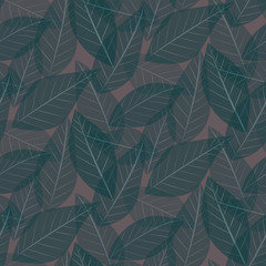 Fototapeta na wymiar Seamless leaf pattern. Deciduous seamless background for textiles, fabric, cotton fabric, covers, wallpaper, print, gift wrapping, postcard.