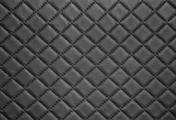 Black Leather texture with seam background