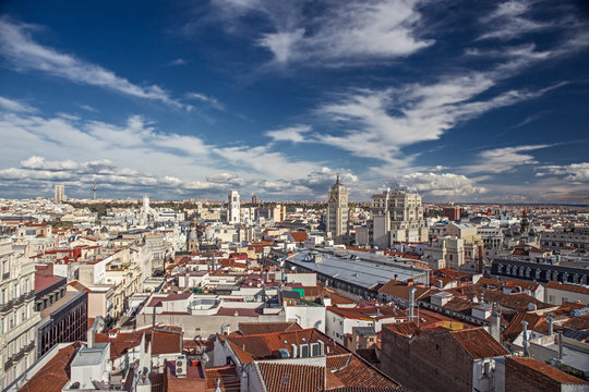 Panorama of Madrid and its historic buildings