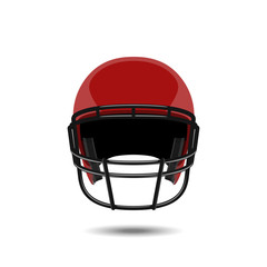 Naklejka premium Red american football helmet on white background. Sports protection in a realistic style. Vector illustration