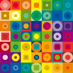 Abstract vintage geometric background with circles and squares