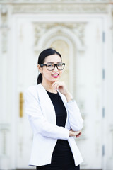 Fototapeta premium Portrait of the cheerful asian woman