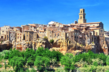 Naklejka premium City of Pitigliano in Tuscany, Italy