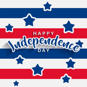 creative happy independence day lettering, fourth of july