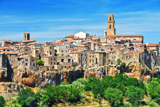 City of Pitigliano in Tuscany, Italy