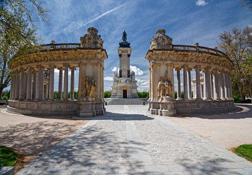 Monument to "Alfonso XII" in the "Parque del Retiro" in Madrid