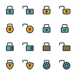 Vector flat locks icons set
