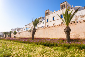 Fototapeta na wymiar medina wall views at essaouira maritime town