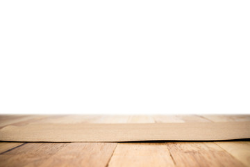 Brown paper on wood table