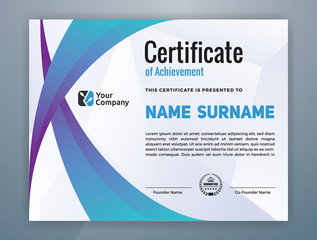 Multipurpose Modern Professional Certificate Template Design for Print. Vector illustration
