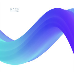 Abstract vector tech spiral. 3D wave background