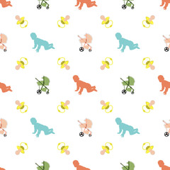 Seamless pattern with baby