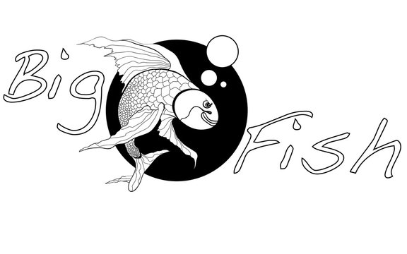 illustration of koi carp, fish.