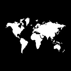 World map   it is the white color icon .