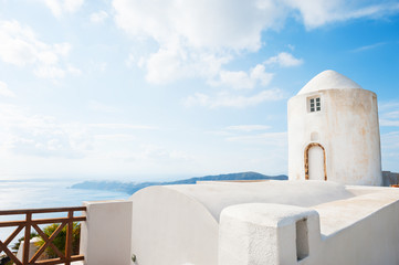 White architecture on Santorini island, Greece.