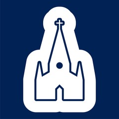 Church Icon Flat Graphic Design - Illustration