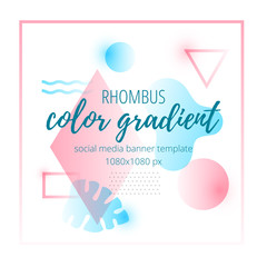 Abstract geometric banner template rhombus in