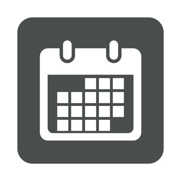 Icono Plano Calendario En Cuadrado Gris