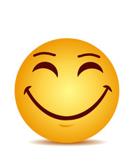 Fototapeta premium Modern yellow laughing happy smile