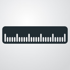Icono plano regla horizontal en fondo degradado