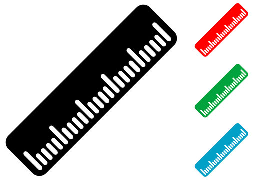 Icono plano regla varios colores