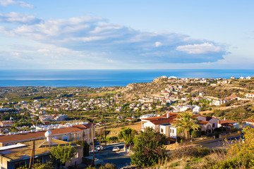 Fototapeta na wymiar panoramic view of the village in Cyprus.