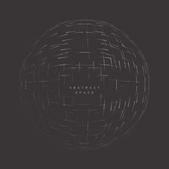 Abstract circle 3D in empty space. Futuristic design shape