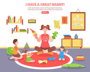 Babysitter Concept Illustration 