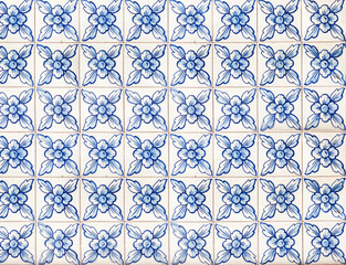 Traditional ornate portuguese decorative tiles azulejos