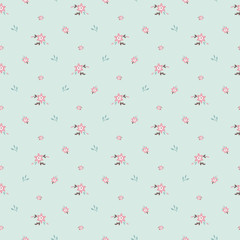 Cute floral print in small flower. Vector seamless pattern. - 162227320
