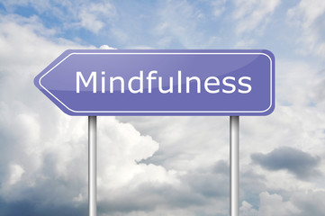 Fototapeta premium Mindfulness arrow road sign