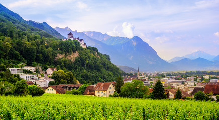 Vaduz town, the capital of Liechtenstein, Europe - obrazy, fototapety, plakaty