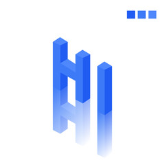 Fototapeta premium HI text in modern 3d style
