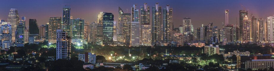 Panorama Bangkok city at night,