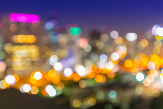 Blurred city light background, Abstract colorful bokeh light background