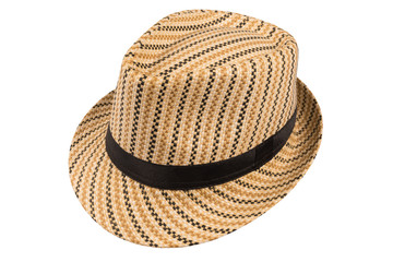 Hat with a brim .Hat isolated on white background.