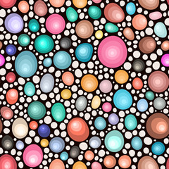 Colorful abstract stone on black seamless background