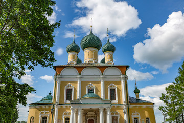 UGLICH, RUSSIA - JUNE 17, 2017: Exterior of the Savior's Transfiguration Cathedral. The architectural monument was founded in 1710
